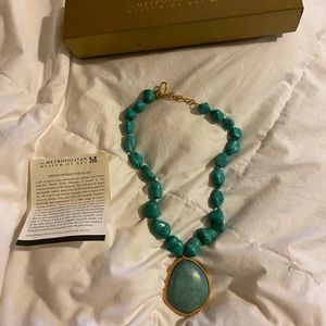 Tibetan Pendant necklace Turquoise & 18k gold